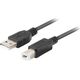 Kabel USB Lanberg USB-A - USB-B 1 m Czarny (CA-USBA-15CU-0010-BK)