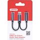 Adapter USB Unitek USB-C - Jack 3.5mm + USB-C Srebrny  (M205A)