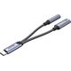 Adapter USB Unitek USB-C - Jack 3.5mm + USB-C Srebrny  (M205A)