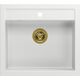 Zlewozmywak Quadron BILL 110 GraniteQ snow white/elementy złote