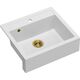 Zlewozmywak Quadron BILL 110 GraniteQ snow white/elementy złote