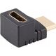Adapter AV Lanberg Adapter Lanberg HDMI(M) -> HDMI(F) 4K kątowy góra czarny