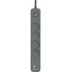 Listwa zasilająca Tracer Tracer Power Line+ 1,5 m 4 gniazd USB PD18W grafitowy