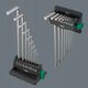 Wera Wera 950/9 Hex-Plus 8 L-key set, 9 pieces, screwdriver (chrome, with retaining clip and wall holder)
