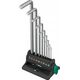 Wera Wera 950/9 Hex-Plus 8 L-key set, 9 pieces, screwdriver (chrome, with retaining clip and wall holder)