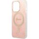 Ładowarka Guess Zestaw Guess etui + ładowarka bezprzewodowa GUBPP13LH4EACSP Apple iPhone 13 Pro różowy/pink hard case 4G Print MagSafe