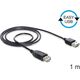 Kabel USB Delock USB-A - USB-A 1 m Czarny (83370)
