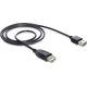 Kabel USB Delock USB-A - USB-A 1 m Czarny (83370)