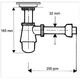 Syfon McAlpine butelkowy 5/4" DN32 niski chrom (220+255CB)