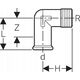 Geberit Mapress C-Stahl - Kolano przejciowe 90° z gw.zewn. d15-R 1/2 [20] - 21613