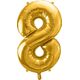 Party Deco Balon foliowy Cyfra "8", 86cm, złoty uniwersalny