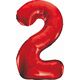 GoDan Balon foliowy Cyfra 2, czerwona, 85cm
