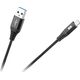 Kabel USB Rebel USB-A - Lightning 1 m Czarny (RB-6002-100-B)