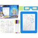 LeanToys Magiczna Podświetlana Tablica 3D Okulary Niebieska