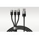 Kabel USB Baseus USB-A - USB-C + microUSB + Lightning 0.6 m Czarny (P10319900111-00)
