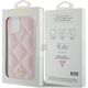 Guess Guess GUHCP15SPSQSQSP iPhone 15 6.1" różowy/pink hardcase Quilted Metal Logo