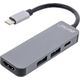 HUB USB InLine INLINE Multifunktions-HUB USB 3.2 Gen.1 2x USB-A 5Gbps HDMI 4K 30Hz USB Type-C PD 87W aluminium grau