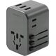 Ładowarka Energea ENERGEA ład. siec. 3xUSB+2xUSB-C PD-PPS-QC 3.0 35.5W 3A2C adapter 4w1 US/UA/EU/UK szary/gunmetal Travelworld