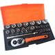 Bahco Galvučių, terkšlės ir priedų rinkinukas 4-13mm, antgaliai PH,HEX,TORX 1/4" 25vnt blisteryje. Bahco