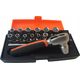 Bahco Galvučių, terkšlės ir priedų rinkinukas 4-13mm, antgaliai PH,HEX,TORX 1/4" 25vnt blisteryje. Bahco