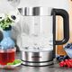 Czajnik Gastroback Gastroback Design Basic, 1.7 L, 3000 W, Stainless steel, Transparent, Glass, Stainless steel, Water level indicator, Overheat protection