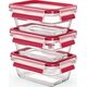 Emsa EMSA Clip&Close Glass Food Storage Box 3-pieces