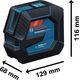 BOSCH.CROSS LASER GLL 20-22 G GREEN USB-C 1x BA 3.7V 3.0Ah XL + HOLDER LB 10 CASE