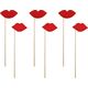 Party Deco Propsy do fotobudki, Usta, mix, 24 cm, 6 szt. uniwersalny