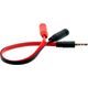 Kabel Mozos Jack 3.5mm - Jack 3.5mm x2 0.2m czerwony (ASM-1)