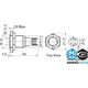 DimasTech Przycisk LED 16mm Żółty (PD030)