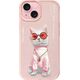 Nimmy iPhone 15 6.1" case pink/pink Glasses Cool Cat