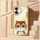 Nimmy case iPhone 16 6.1" khaki Big Eyed Pet 2.0 Cat