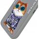 Nimmy iPhone 16 6.1" case gray/gray Glasses Cool Cat