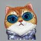 Nimmy iPhone 16 6.1" case gray/gray Glasses Cool Cat