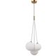 Lampa wisząca Italux Wisząca lampa loftowa Perlos szklane kule mosiądz białe