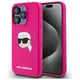 Karl Lagerfeld KLHMP15XSKHPPLF Apple iPhone 15 Pro Max hardcase Silicone Karl Head Print MagSafe fuschia