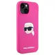 Karl Lagerfeld KLHMP15SSKHPPLF Apple iPhone 15 hardcase Silicone Karl Head Print MagSafe fuschia