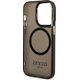 Guess Guess Gold Outline Translucent MagSafe - Etui iPhone 14 Pro (czarny)