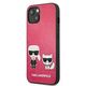 Original Case IPHONE 13 MINI Karl Lagerfeld Hardcase Ikonik Karl & Choupette (KLHCP13SPCUSKCP) pink 3666339027254