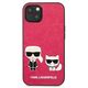 Original Case IPHONE 13 MINI Karl Lagerfeld Hardcase Ikonik Karl & Choupette (KLHCP13SPCUSKCP) pink 3666339027254