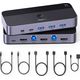 Przełącznik Ugreen Przełącznik KVM UGREEN CM664 switch 3xUSB-A,2xUSB-B,2xUSB-C,3xHDMI,micro USB czarny