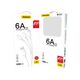 Dudao L8A-3in1 USB-A/USB-C - microUSB - Lightning Cable 480Mb/s 6A 1.2m white