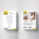 GaN Dudao A65EU wall charger 2xUSB-A, 2xUSB-C PD 65W white