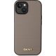 DKNY DKHMP15SPGHLME iPhone 15 6.1" beige/beige hardcase Grained Metal Logo MagSafe