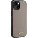 DKNY DKHMP15SPGHLME iPhone 15 6.1" beige/beige hardcase Grained Metal Logo MagSafe