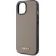 DKNY DKHMP15SPGHLME iPhone 15 6.1" beige/beige hardcase Grained Metal Logo MagSafe