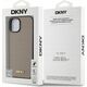 DKNY DKHMP15SPGHLME iPhone 15 6.1" beige/beige hardcase Grained Metal Logo MagSafe
