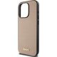 DKNY DKHMP15LPGHLME iPhone 15 Pro 6.1" beige/beige hardcase Grained Metal Logo MagSafe