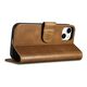 iCarer Oil Wax Wallet Anti-RFID 2in1 Apple iPhone 14 Plus / 15 Plus light brown