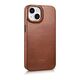 iCarer CE Oil Wax Premium Leather Folio MagSafe Apple iPhone 14 Plus / 15 Plus brown